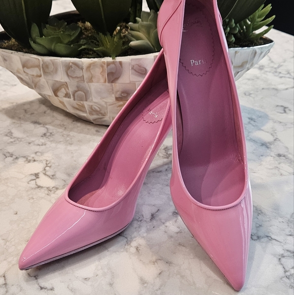 Christian Louboutin Patent Leather Sporty Kate 85mm In Pinkador - Picture 2 of 12